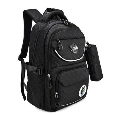 Mochila escolar impermeable de poliéster con estuche de lápiz de 17,5 pulgadas OEM