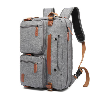 Mochila de viaje gris 3 en 1 con revestimiento de poliéster 210D