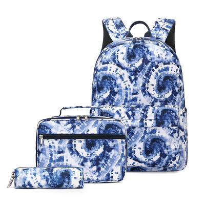 3 en 1 Mochila azul, mochila escolar para adolescentes con impresión digital