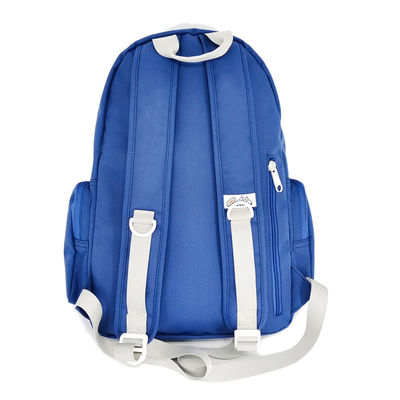 Bolsa de pañales de nylon suave Mochila con 2 bolsillos exteriores Color azul