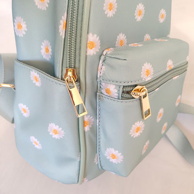 Mochila portátil azul pequeña con cierre de cremallera