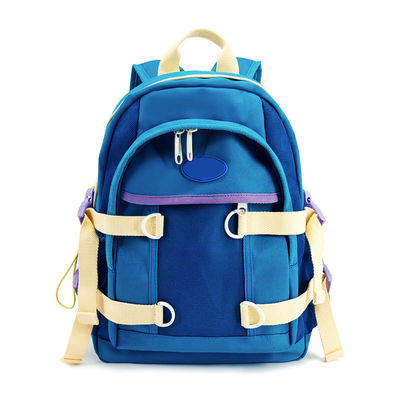 Mochila de bolso azul polivalente para viajar a la escuela a prueba de agua