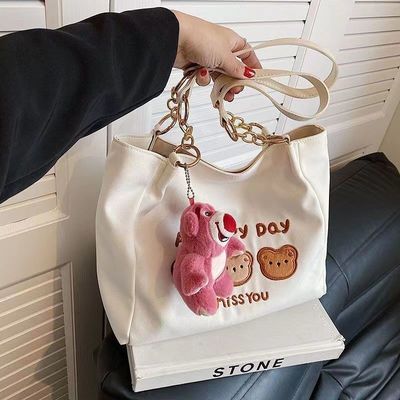 Bolso de toque de cuerpo cruzado de estilo medio Color marrón con asas dobles