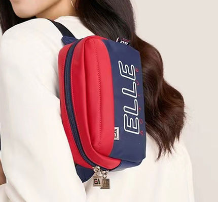 Unisex bolso de lana de nylon con cierre de cremallera multifuncional