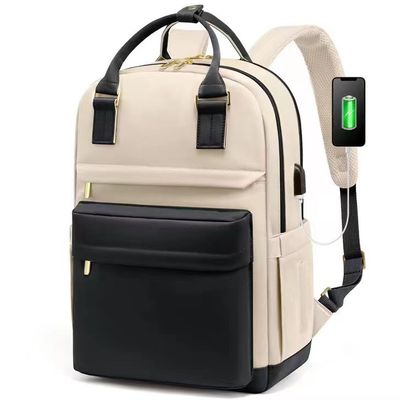 Unisex Casual Tote Mochila Bolso de Oxford Material con carga USB