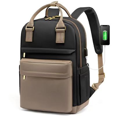 Unisex Casual Tote Mochila Bolso de Oxford Material con carga USB