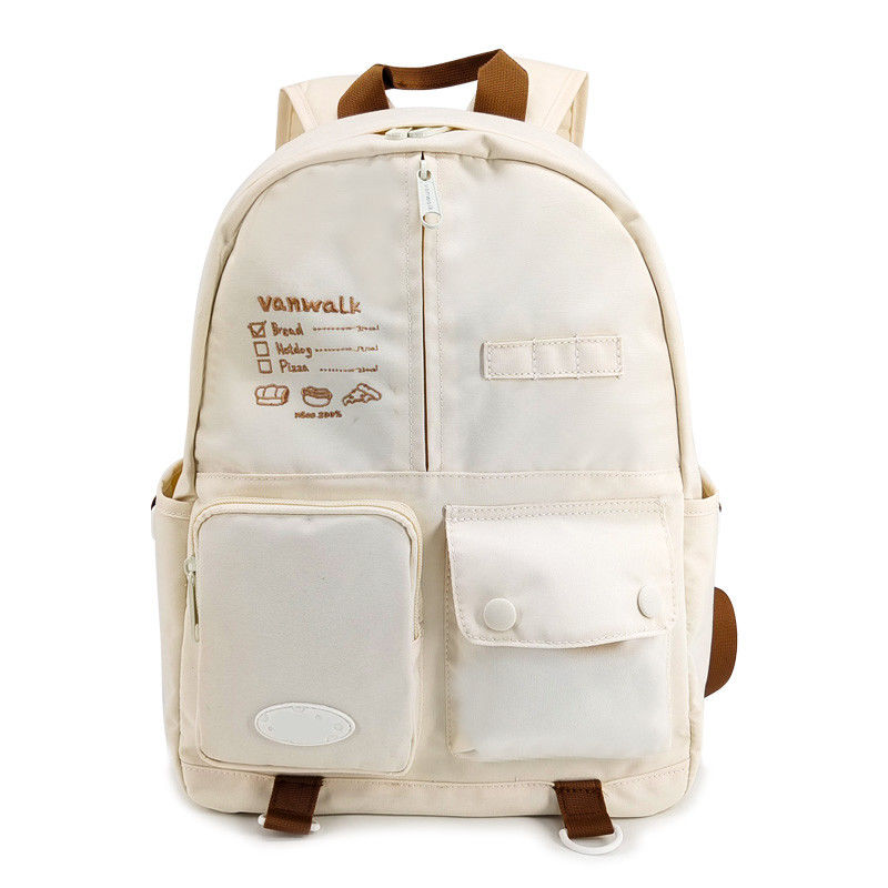 Bolsas de moda beige mochila mochila estilo casual tamaño 16.5 pulgadas